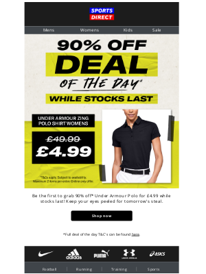 Bob's Stores - 90% OFF: £4.99 Under Armour Polo 🤯