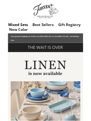 Fiesta Dinnerware - LINEN is here!