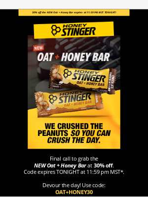 Honey Stinger - EXPIRES TONIGHT!!