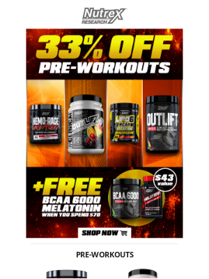 Nutrex Research - 🎉 33% OFF All Pre-Workouts!