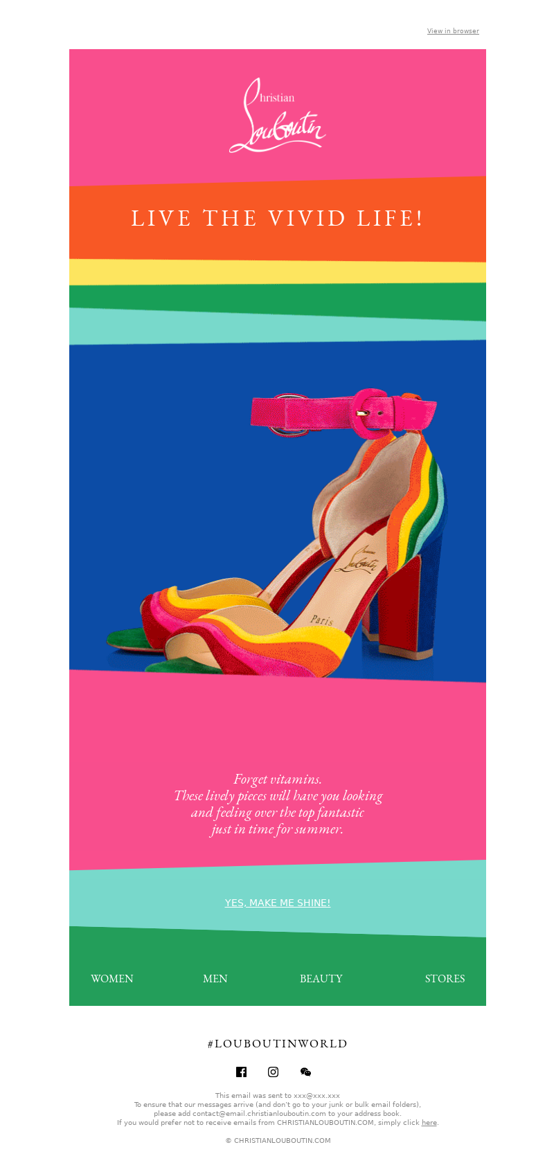 Email example for Luxury brand