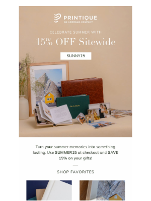 Printique - Limited time: 15% off all photo gifts