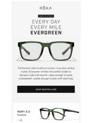 ROKA - Back in Stock - Evergreen