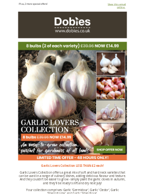 Dobies (United Kingdom) - Garlic Lovers Collection LESS THAN £2 each!