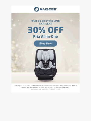 Maxi-Cosi - Cyber Monday SALE starts now! 30% OFF Pria All-in-One Car Seats​