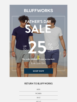 Bluffworks - Up to 25% off the best for Dad