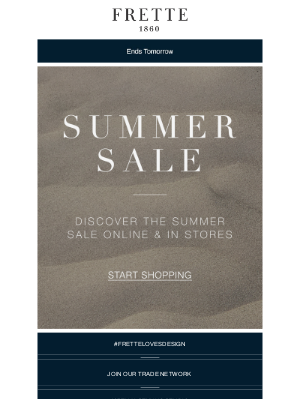 Frette - Summer Sale Ends Tomorrow