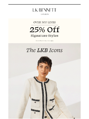 L.K.Bennett (United Kingdom) - 25% Off Signature Styles Awaits