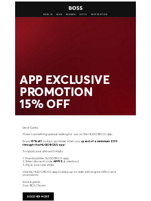 HUGO BOSS - One Day Only: Your App-Exclusive Deal