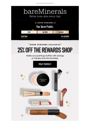 bareMinerals - Starts now: maximize your points with 25% off rewards