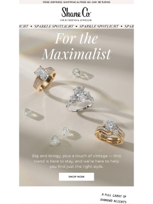 Shane Co. - Sparkle spotlight: maximalist rings 💍