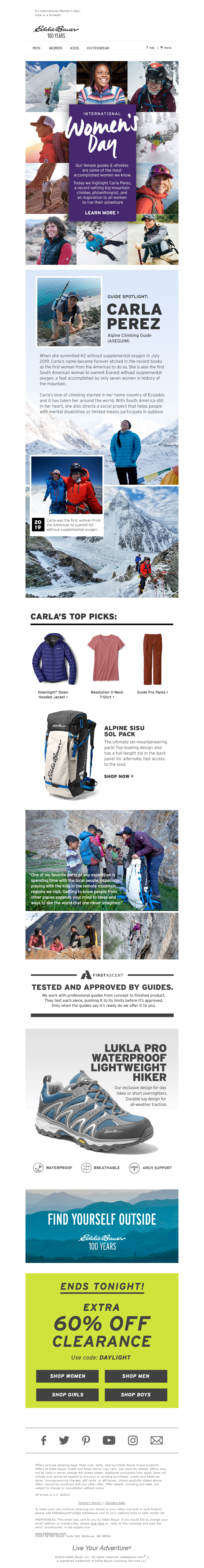 Eddie Bauer - We’re Celebrating Women’s Achievements!