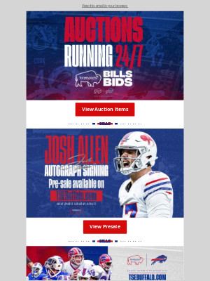 Buffalo Bills - Josh Allen autograph presale is available NOW!
