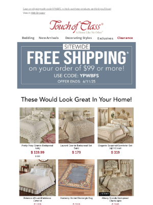 Touch of Class - The Shipping is on us + Decor curated just for you