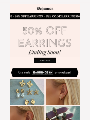 Bohomoon - 50% OFF Earrings Ends This Weekend 🚨