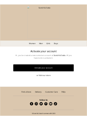 Scotch & Soda - Customer account activation
