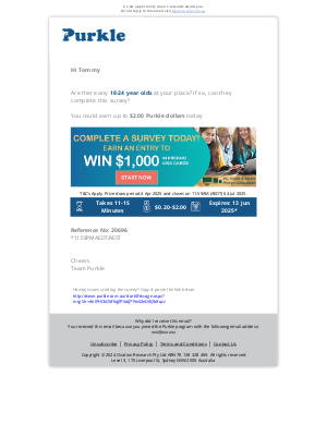 Ticketek (Australia) - Message from Purkle