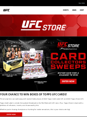 UFC Official Online Store - UFC Card Collectors Sweeps - Now Live!