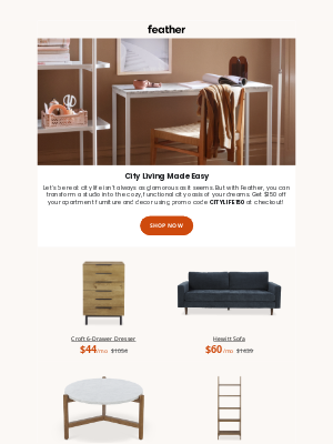 Feather - At Home in the City, $150 Off!