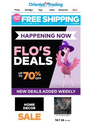 Oriental Trading Company - Here's a Treat: Save up to 70% Off on Flo's Deals! 🍬🧡