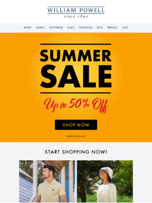 William Powell - Summer Sale | Have you seen the newly added lines?