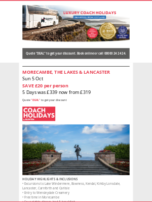 Deals of the Week - SAVE up to £30 per person 😍