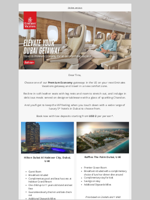 Emirates Holidays - A Premium Economy that’s above and beyond