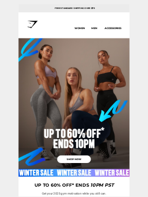 Gymshark - Up to 60% off* ends 10pm PST ⏰