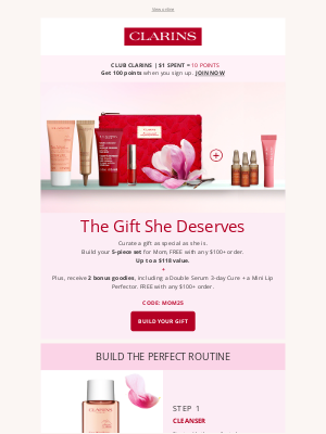 Clarins (Canada) - Make it hers 💝 Build a 7-piece gift for Mom