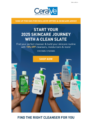 CeraVe - 15% OFF Your 2025 Skincare Routine!