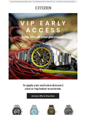 Citizen Watch Company - VIP Early Access! Memorial Day Weekend Sale