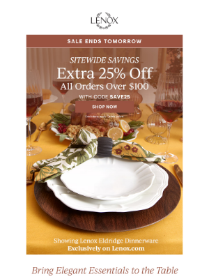 Oneida - 25% Off Sitewide Ends Tomorrow!