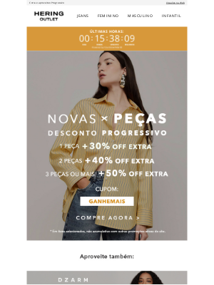 Hering Outlet (Brazil) - [ÚLTIMA CHANCE] TUDO até 50% OFF EXTRA