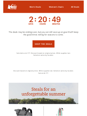 REI - ⏳ Ends SOON: 4th of July Deals