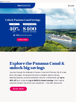 Princess Cruises - 🔓 Unlock the Panama Canal for up to 40% off