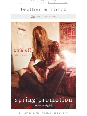 Your last chance for 20% off!