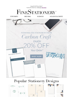 FineStationery.com - Personalized Stationery from Carlson Craft | 20% Off Your Order