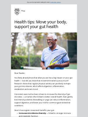 Mayo Clinic - Health tips: Move your body, support your gut health
