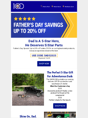 NAPA AUTO PARTS - ⭐⭐⭐⭐⭐ Rated Dad Gets Our Top-Rated Parts
