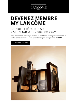 Lancôme (France) - Pourquoi devenir membre My Lancôme ?