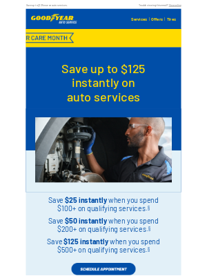 Goodyear Auto Service - Valued Customer, stop in for instant savings!