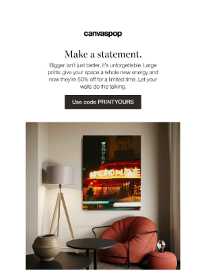 CanvasPop - Big art with a bold impact. 🖼️