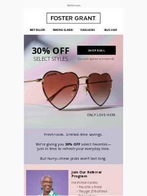Foster Grant - Limited Time: 30% Off Select Styles