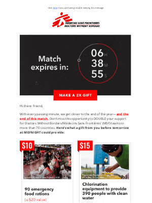 Doctors Without Borders - What your matched gift could provide