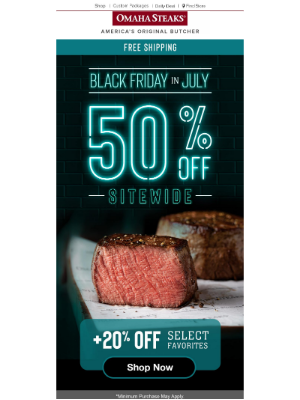 Omaha Steaks - Last chance 👉 50% OFF + an EXTRA 20% select faves.