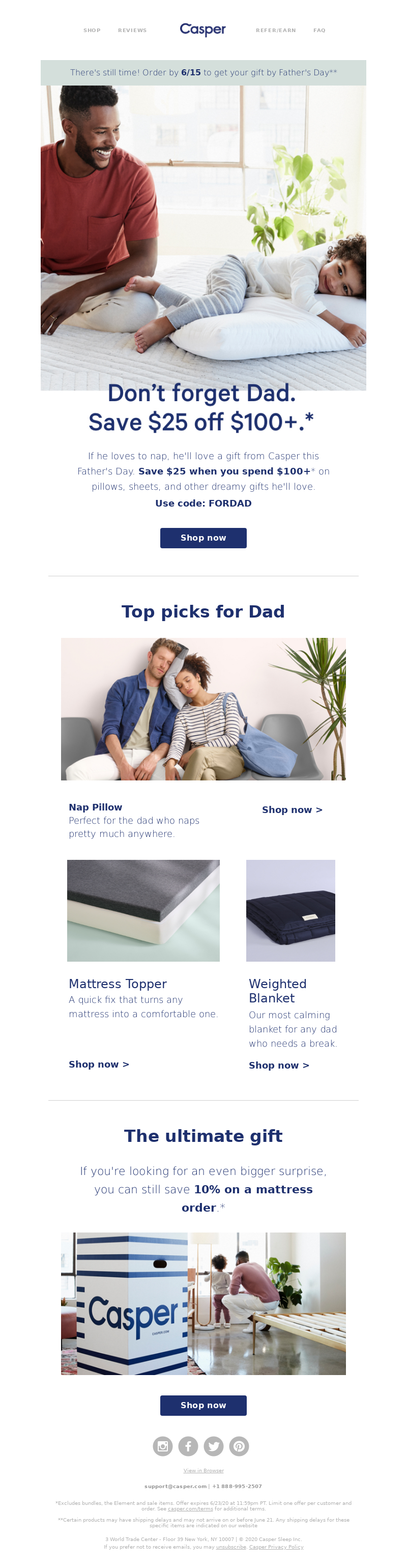 Casper - Get Dad a gift he’ll actually use.