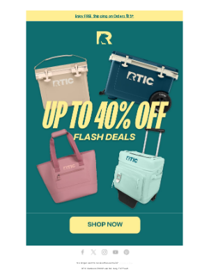 RTIC Outdoors - ⏰ Day 1 of Flash Deals is Almost Done!