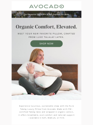 Avocado Green Mattress - Experience unmatched comfort on our Pure Talalay Luxury Pillow