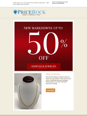 pricerock - Up to 50% Off Solid Gold Jewelry - Gifts for Dads and Grads