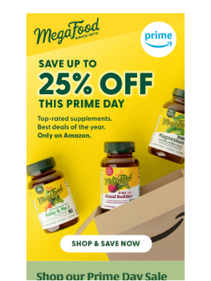 MegaFood - 🚨 Up to 25% OFF for Prime Day!